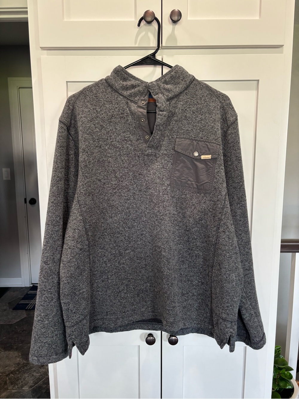 Woolrich Gray Knit Pullover with Contrasting Pocket